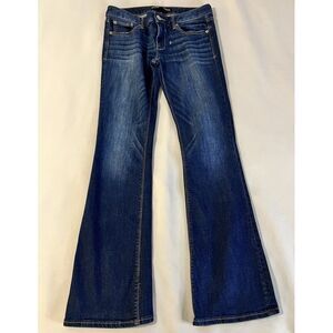 Express Jeans Women 4 R Boot Cut Low Rise‎ Dark Wash Stretch Denim 31x32